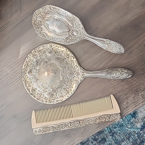 Vintage silver plated vanity set - Picture 1 of 6